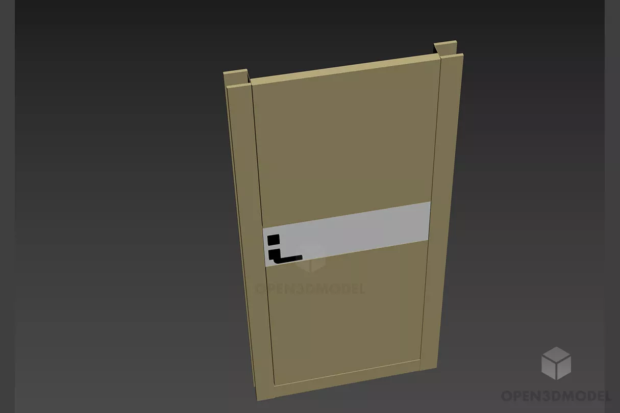 Handle With Round Key, Inox Lock 3d model
