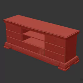 Neo Antique Wood Locker With Drawer 3d model
