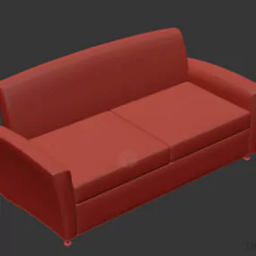 Two Seat Sofa, Beige Upholstered 3d model