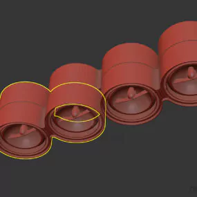 Four Spot Light Ceiling Lamp 3d model