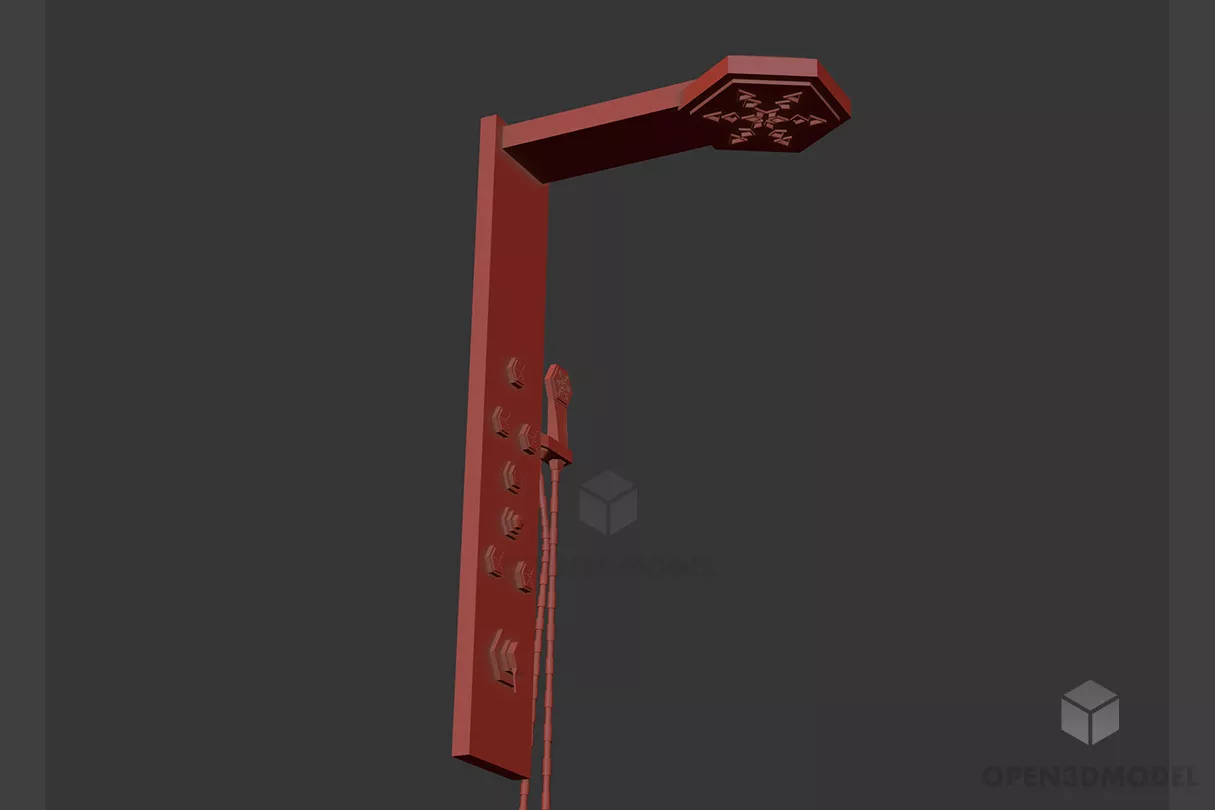 Multifunction Stainless Steel Shower 3d model