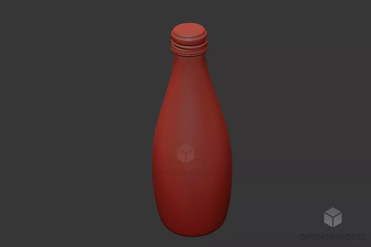 Bottle Beer With Label 3d model
