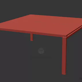 Work Table Ash Wood 3d model