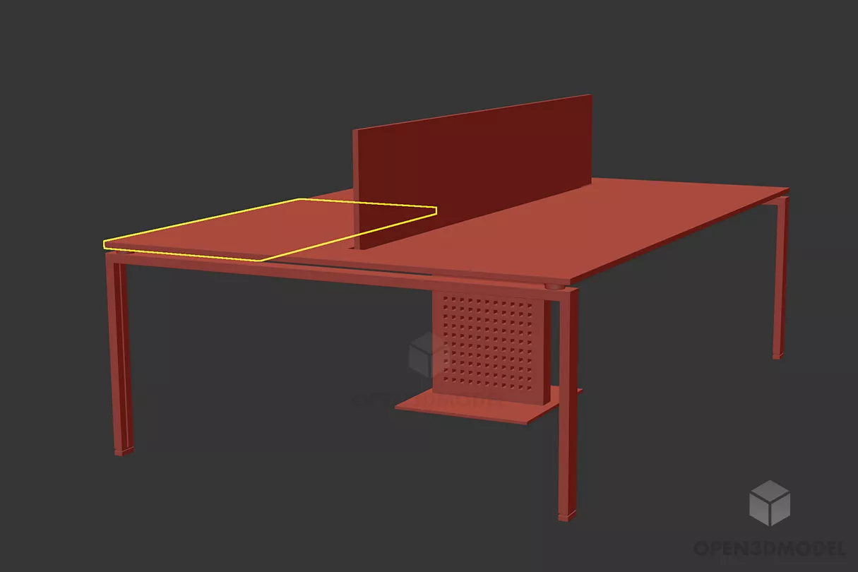 Work Table With Glass Divider 3d model Work Table With Glass Divider 3d model