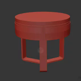 Elegant Round Stool Table 3d model