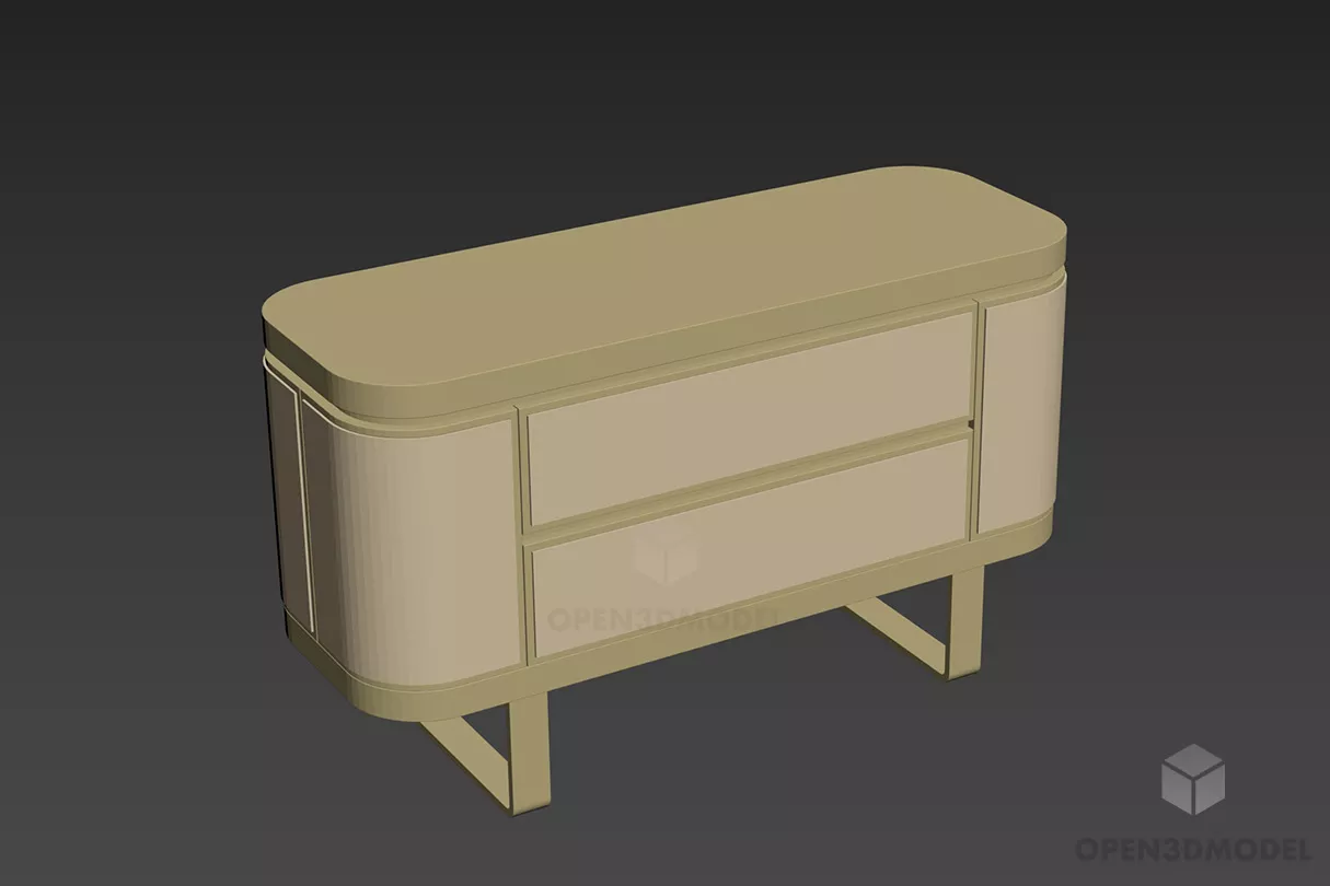 Simple Locker With Four Drawers 3d model