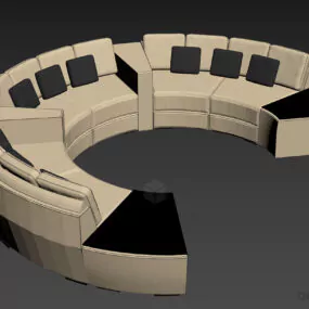 Curved Sofa, Half Round Sofa Furniture 3d model