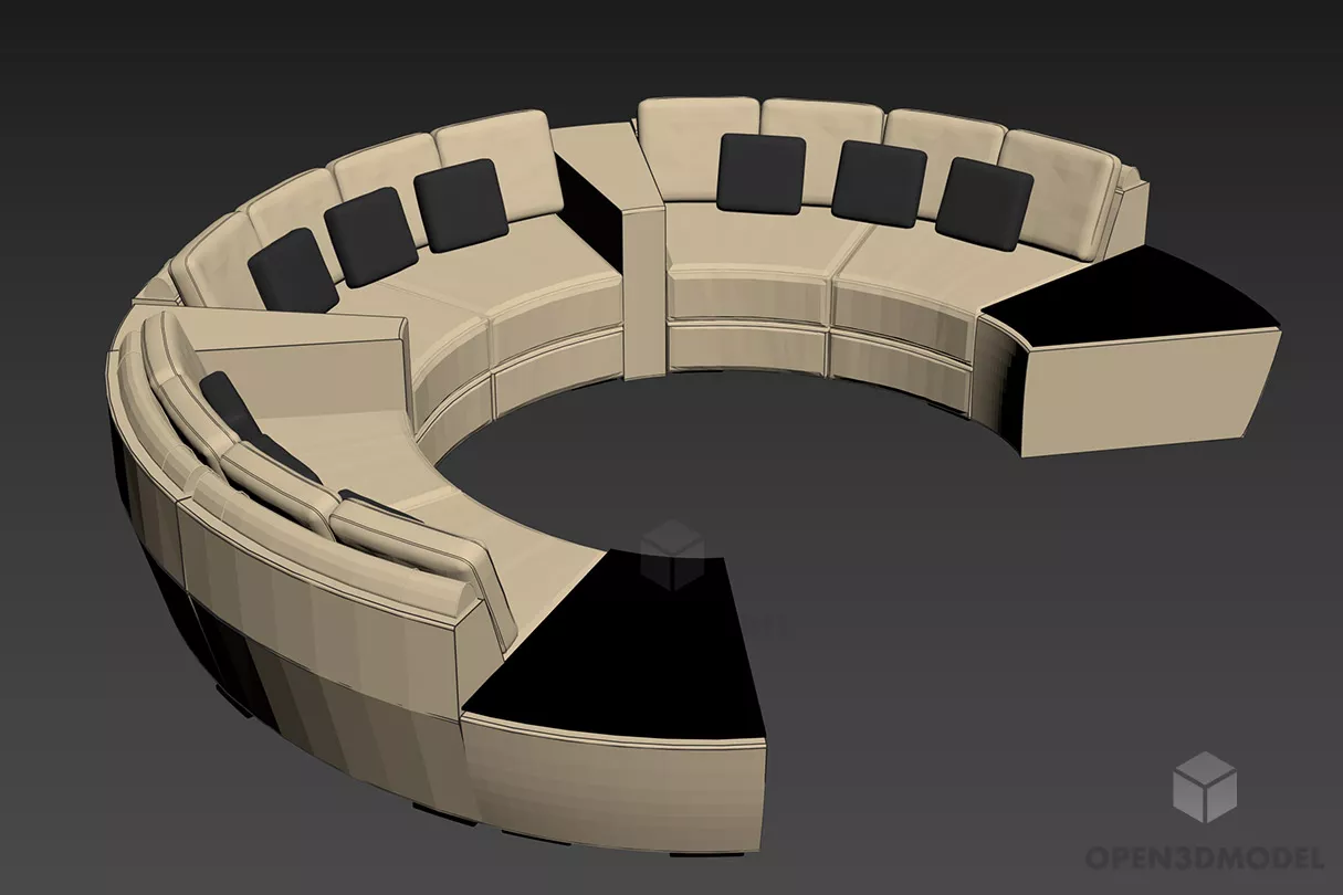 Smooth Edge Sofa Future Style 3d model