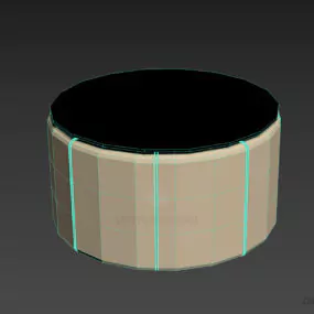 Round Coffee Table With Circle Glass Top 3d model