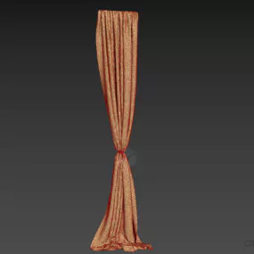 Side Collapsed Curtain 3d model