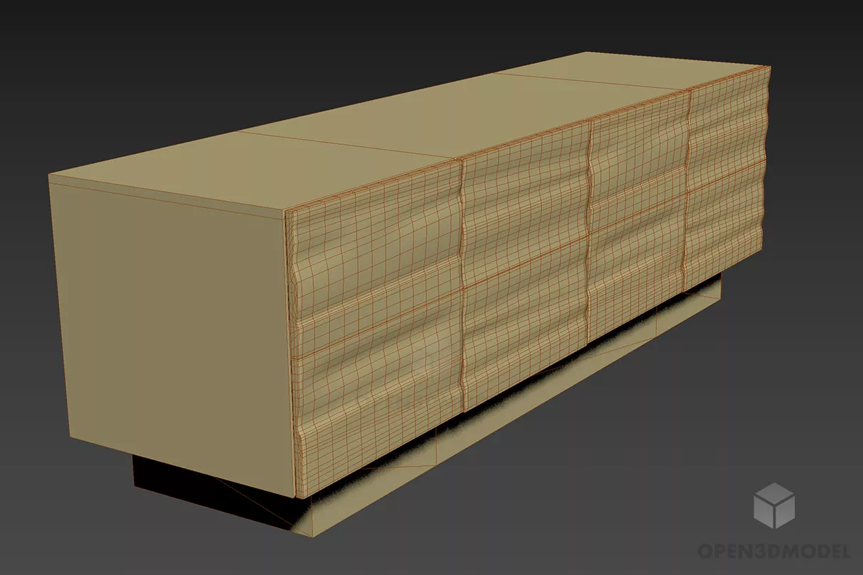 Wrinkled Side Cabinet 3d model Wrinkled Side Cabinet 3d model