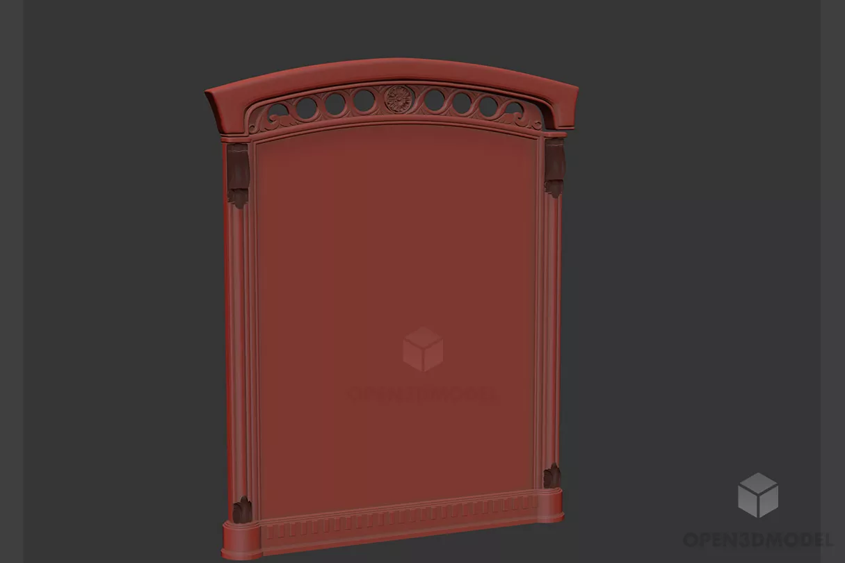 Carved Frame Antique Mirror 3d model Carved Frame Antique Mirror 3d model