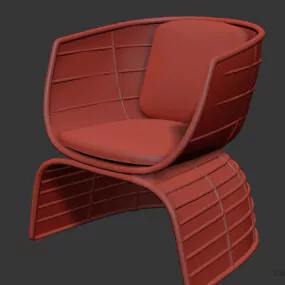 Outdoor Armchair With Steel Frame 3d model