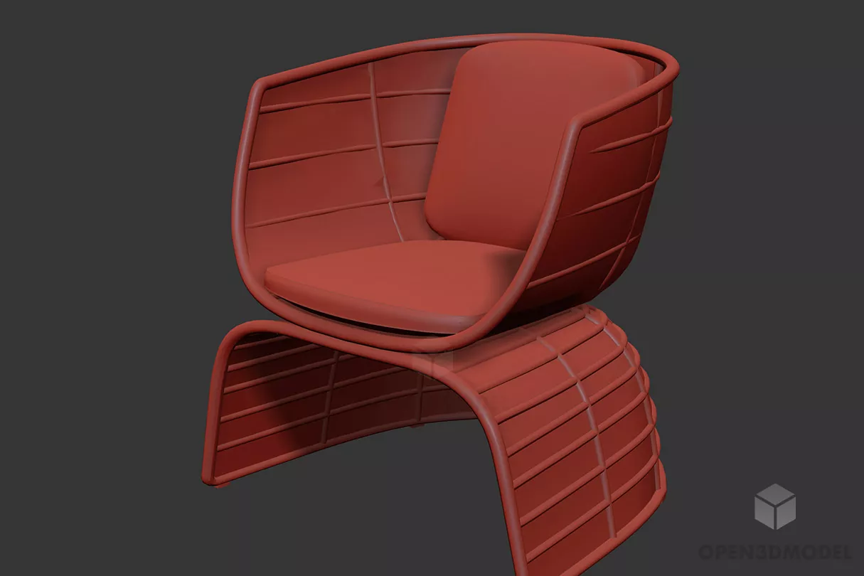 Fix Leg Salon Armchair 3d model
