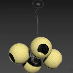 Pendant Lamp Four Spheres 3d model