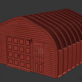 Steel Hangar Building For Industry 3d model