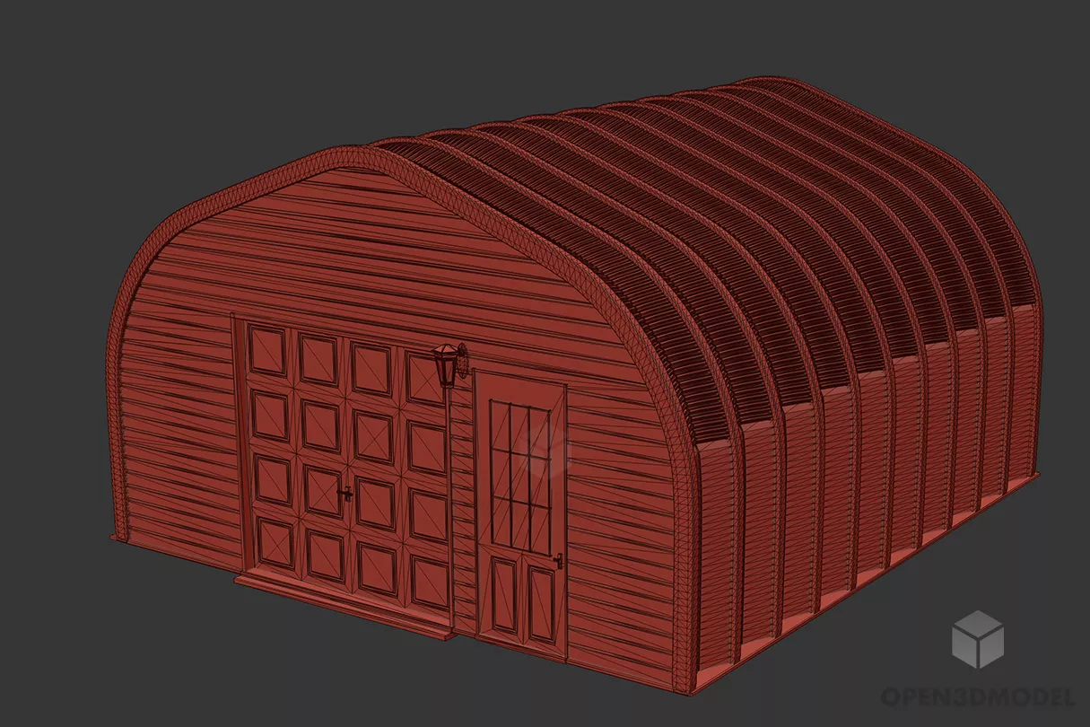 Steel Hangar Building For Industry 3d model Steel Hangar Building For Industry 3d model