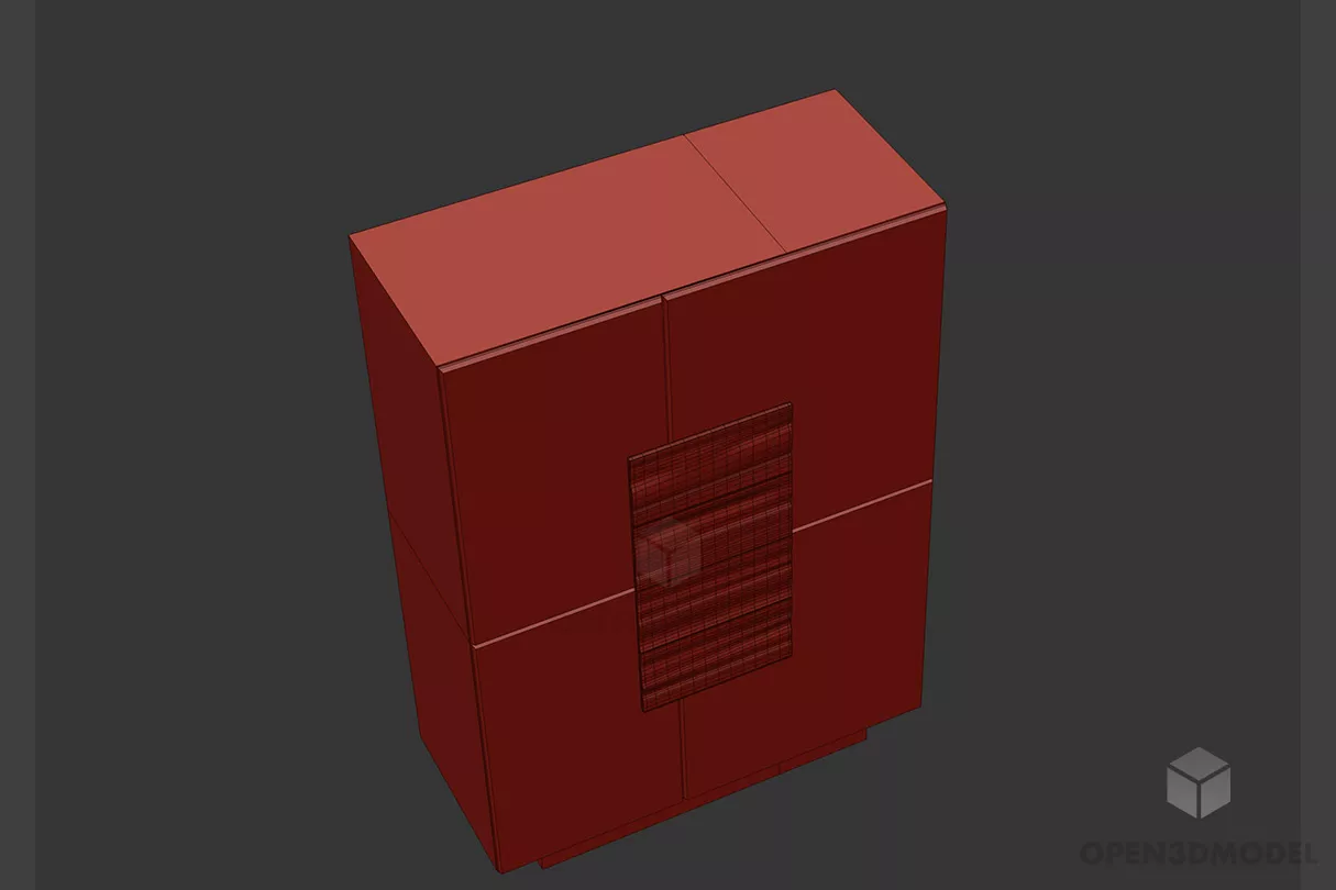 Side Locker With Multiple Drawers 3d model