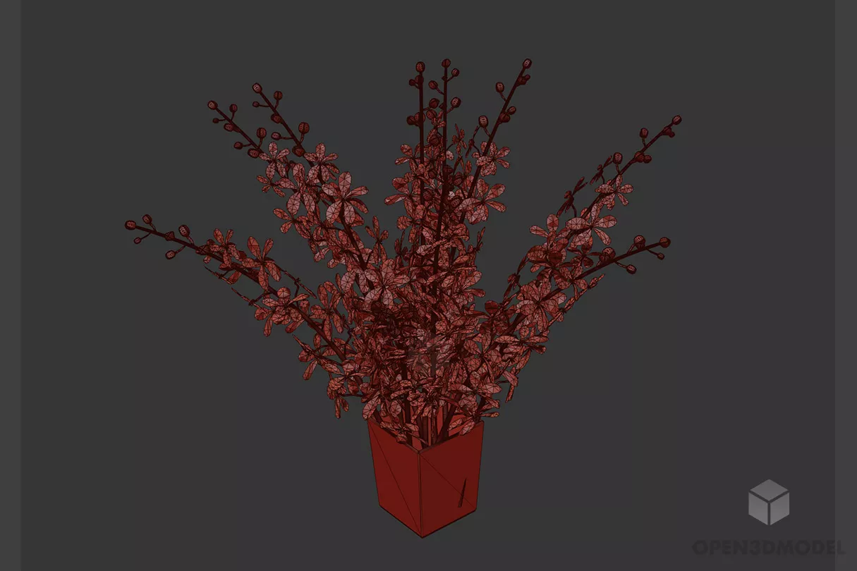Vase Of Grass 3d model