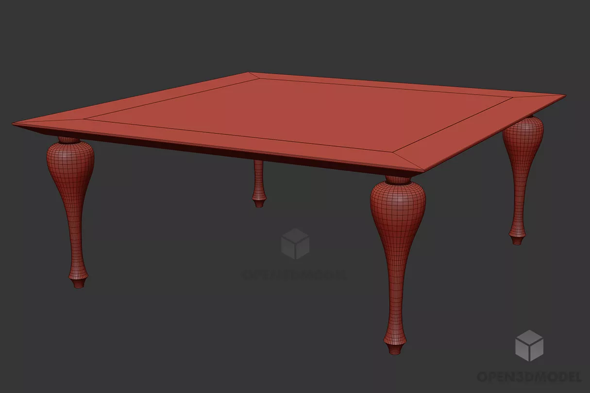 Work Table With Four Drawers 3d model