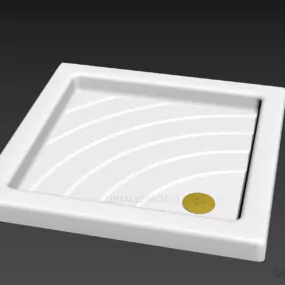 Shower Tray Plastic With Drain 3d model