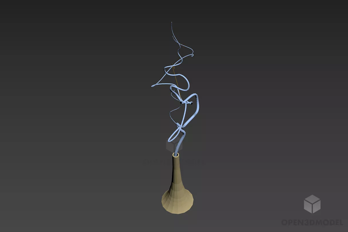 Porcelain Vase With Apples Fruit 3d model