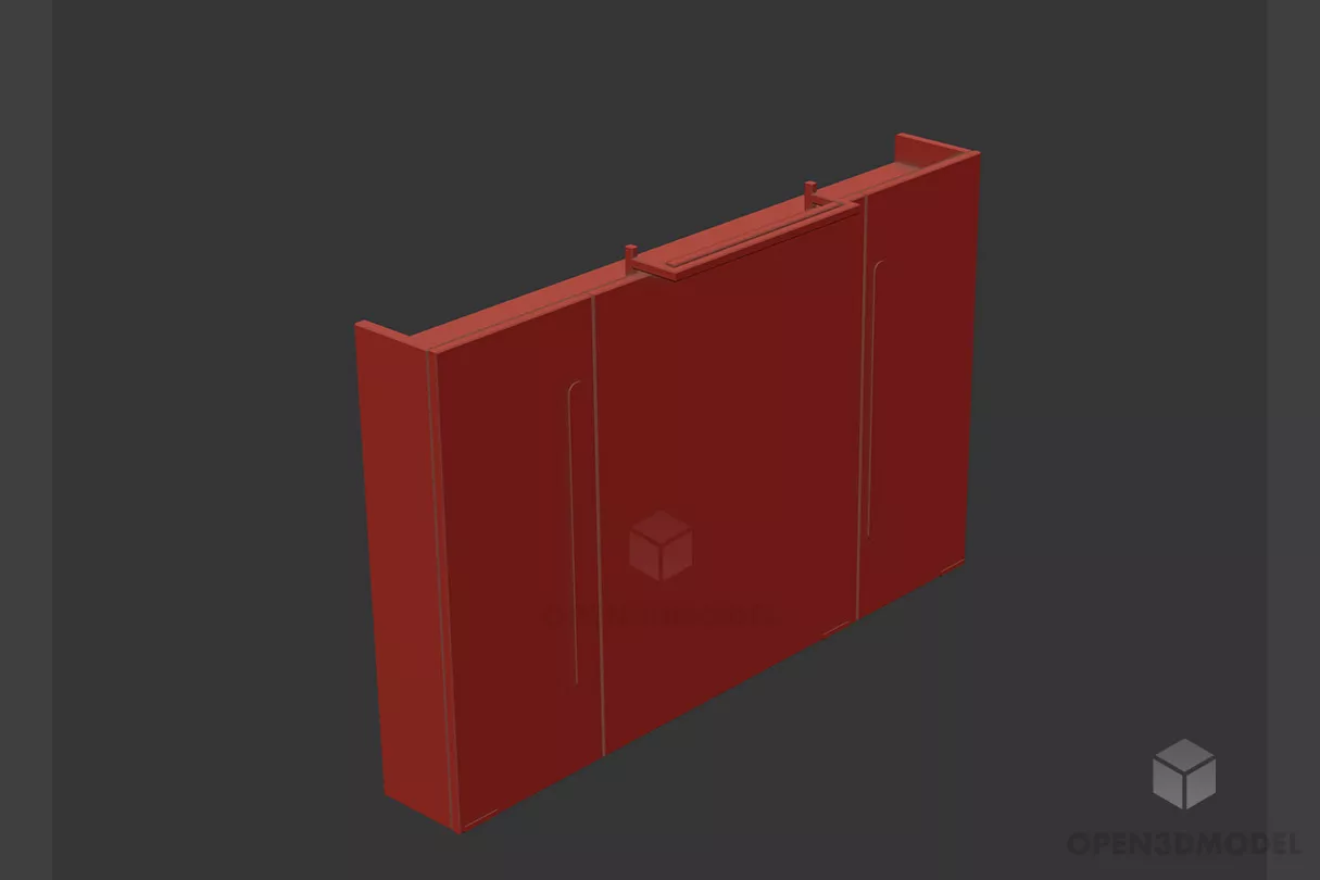 Mirror Furniture Curved Frame 3d model