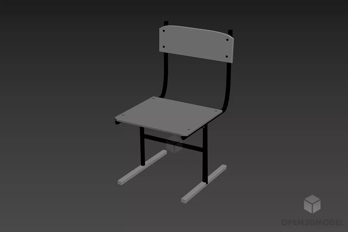 Office Wheels Chair With Dotted Back Panel 3d model