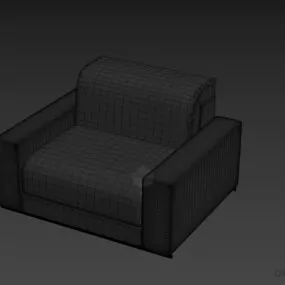 Single Armchair Upholstered 3d model