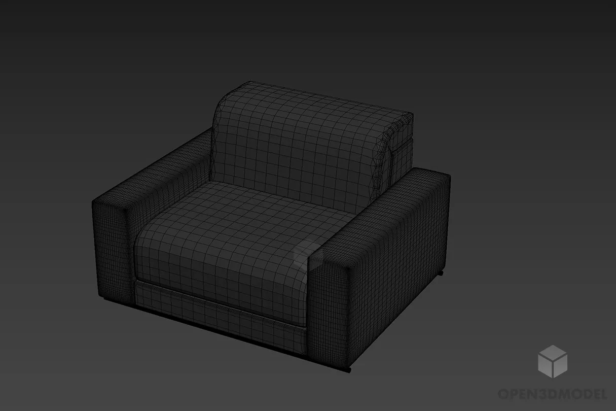 Armchair Yellow 3d model