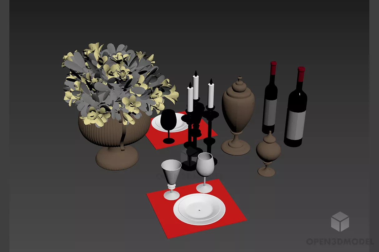 High Vase Brown Ceramic 3d model