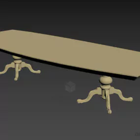 Meeting Table With Antique Leg 3d model