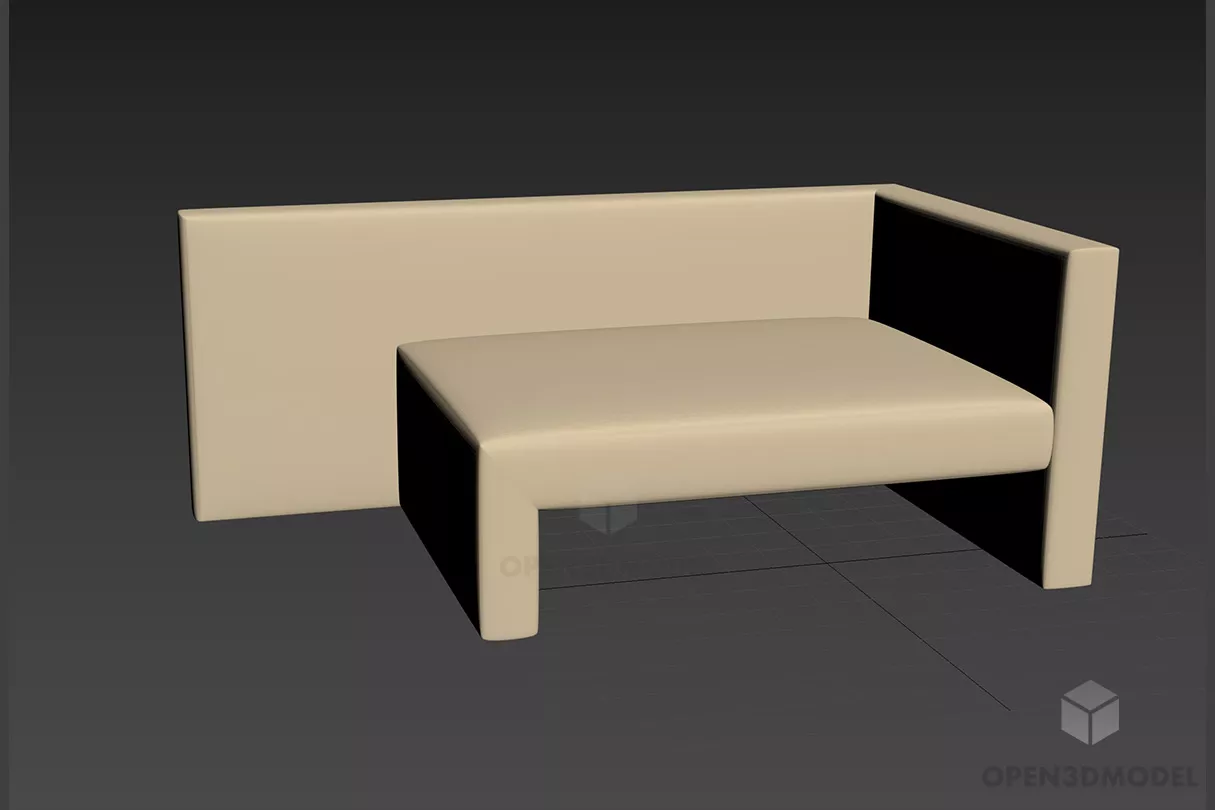 Upholstery Sofa Smooth Edge With Cushions 3d model