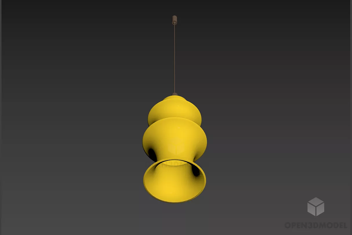 Table Lamp Sopran, Red Shade Lamp 3d model