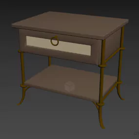 Brass Nightstand 3d model