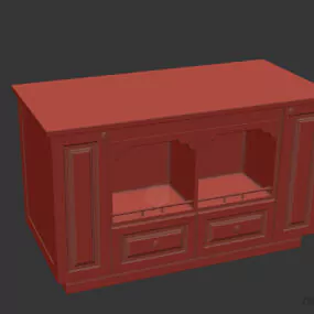 Boutique Table With Wooden Counter Top 3d model
