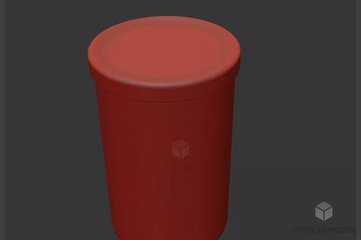 Glass Beans Jar 3d model Glass Beans Jar 3d model
