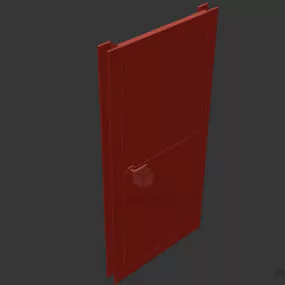 Single Door Brown Wood 3d model