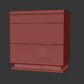 Bedroom Locker Three Drawers 3d model