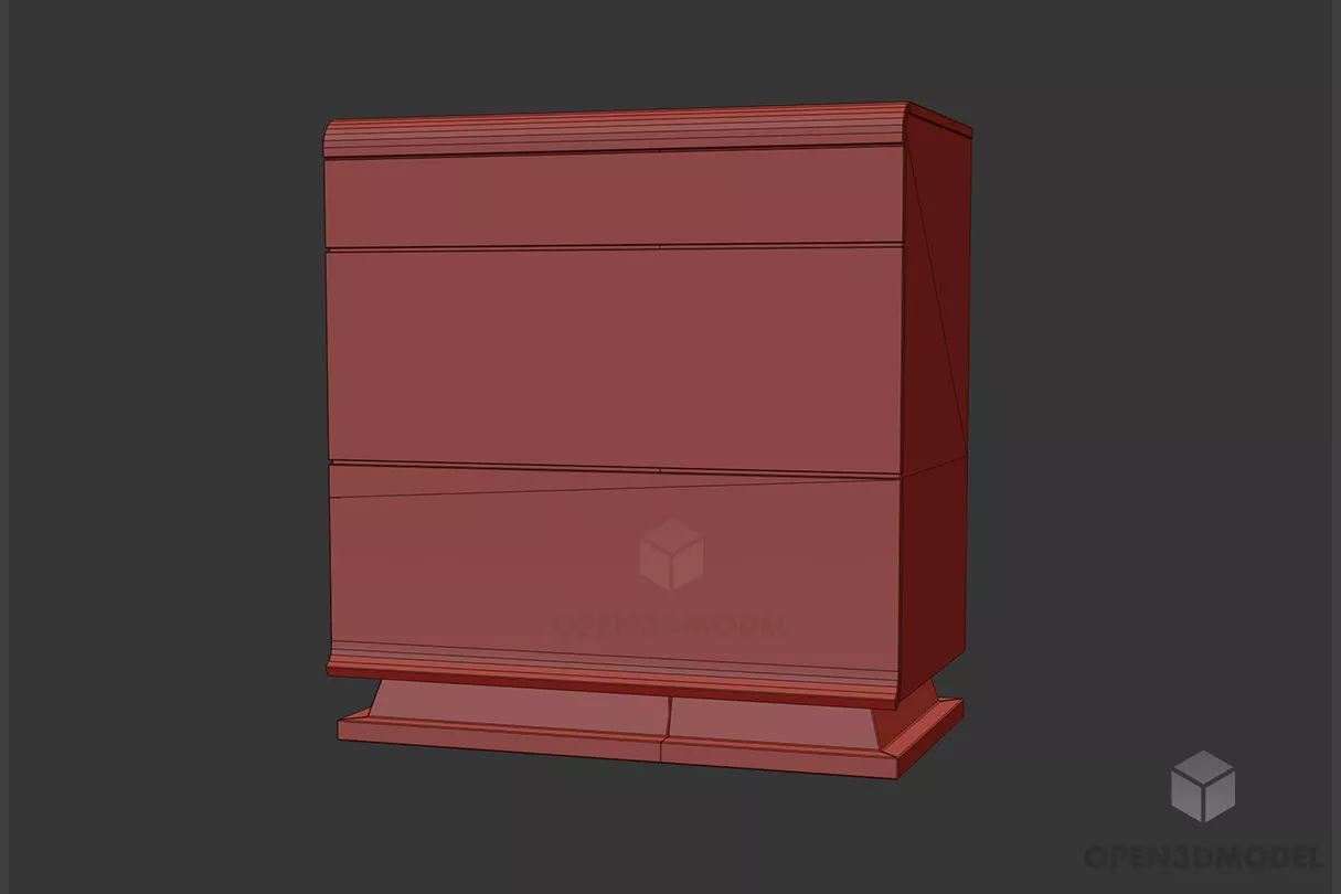 Locker With Four Drawers Free 3d Model - .3ds, .gsm - Open3dmodel