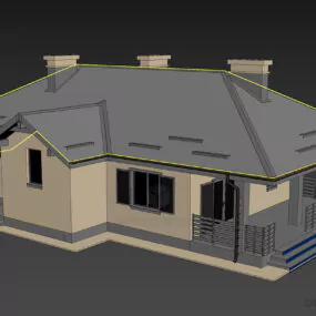 Western Roof House Country Style 3d model