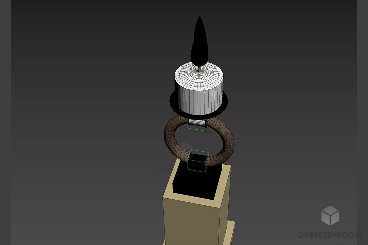Round Candlestick Lamp With Cap 3d model