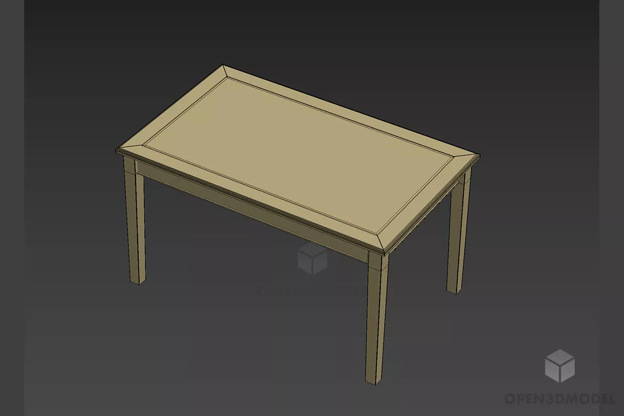 Large Table Office Work Table With Cabinet 3d model