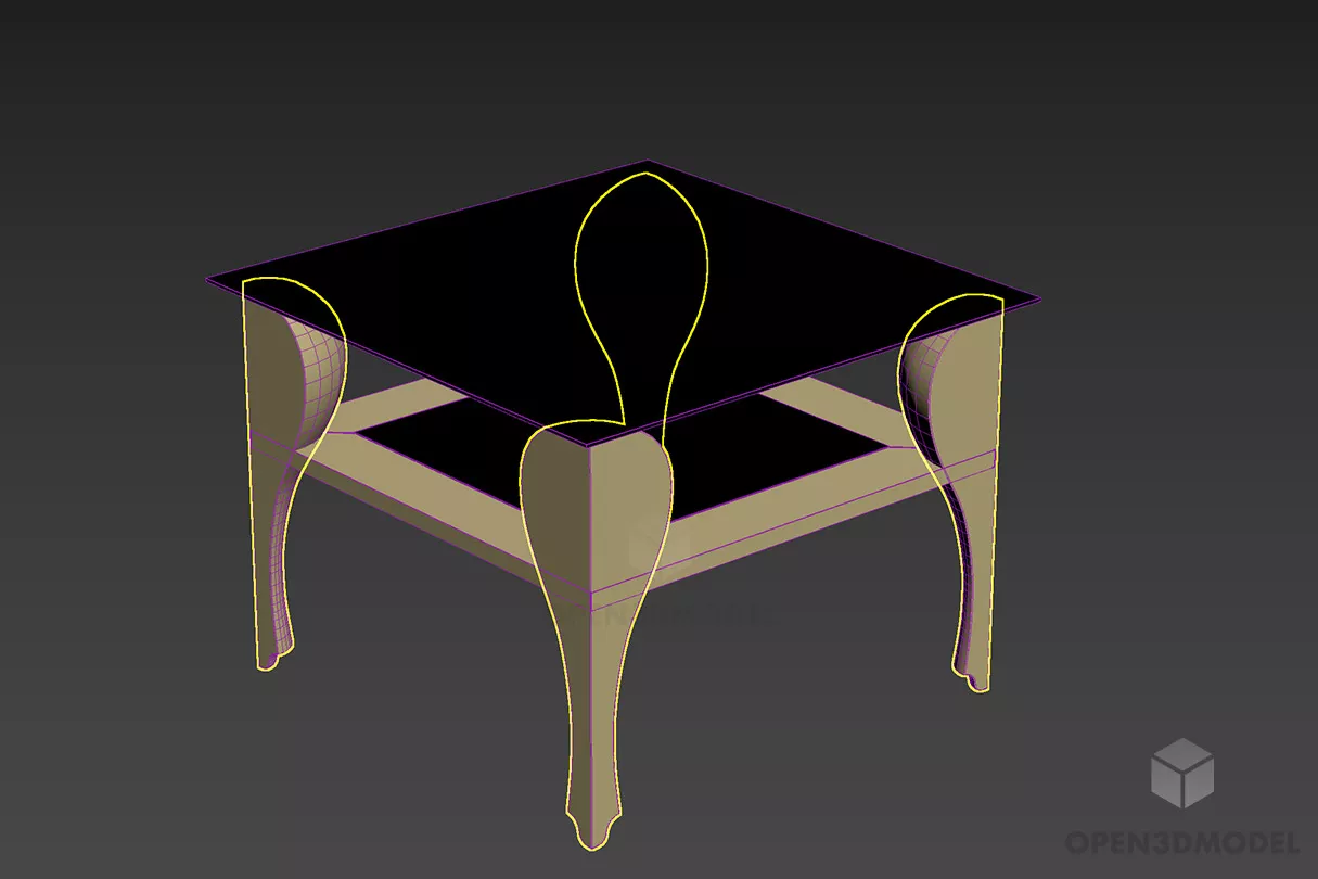Walnut Table Antique Style 3d model