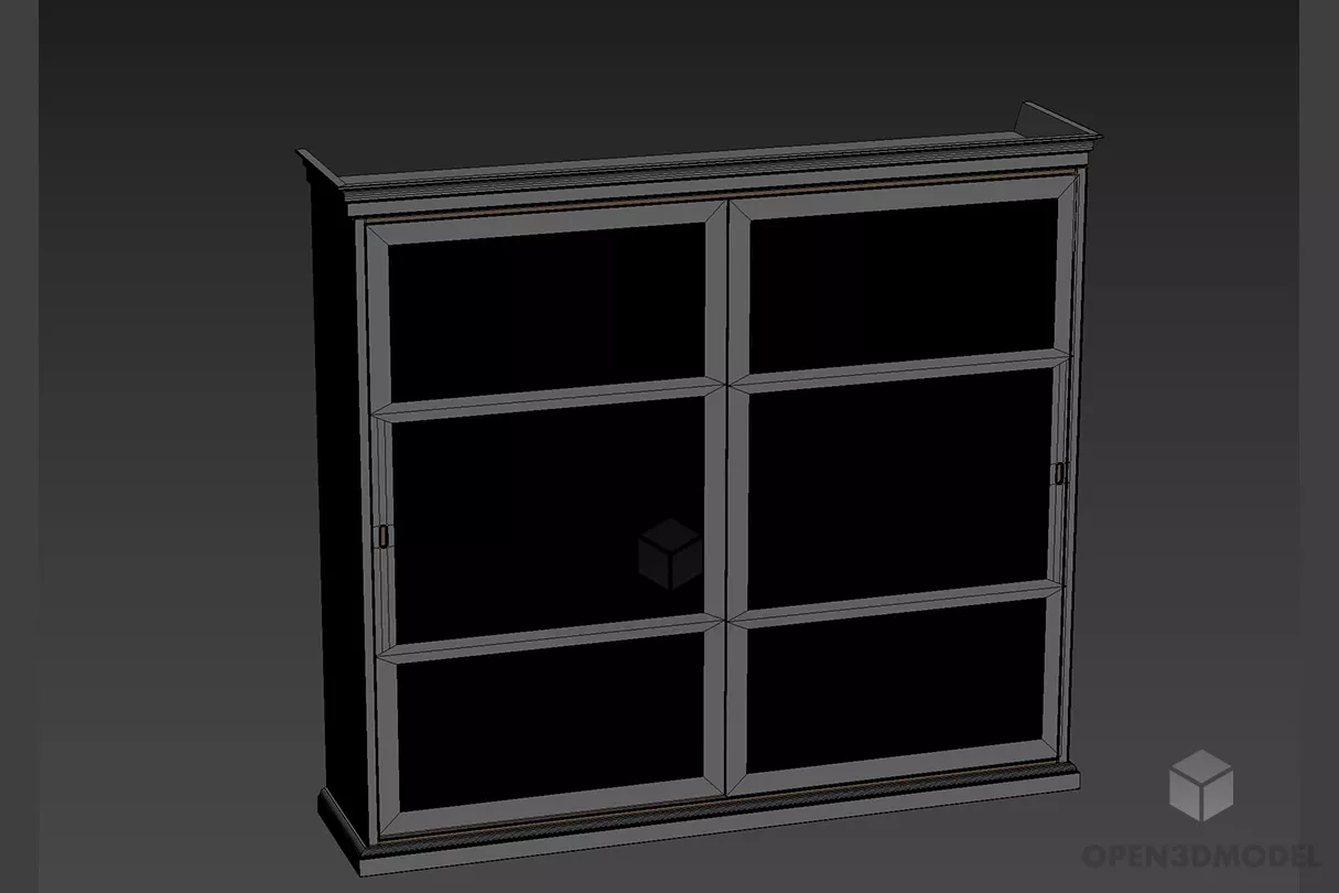 Walnut Wardrobe Grey Color 3d model Walnut Wardrobe Grey Color 3d model