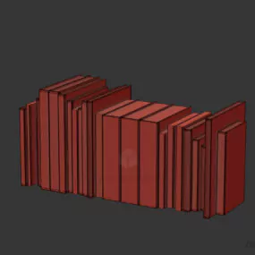 Book Stack Colorful Label 3d model