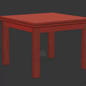Square Table Wooden Material 3d model