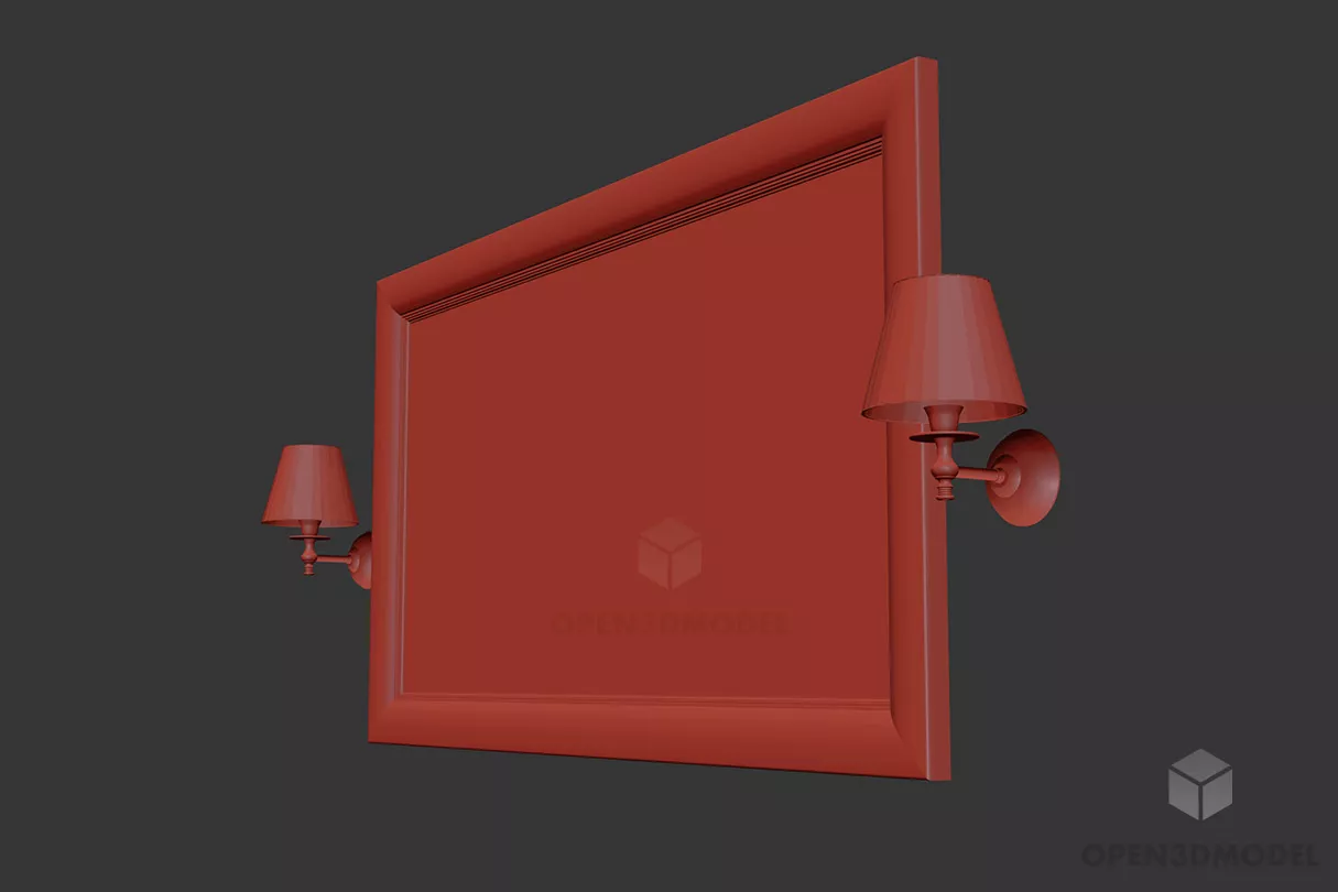 Carved Frame Mirror 3d model