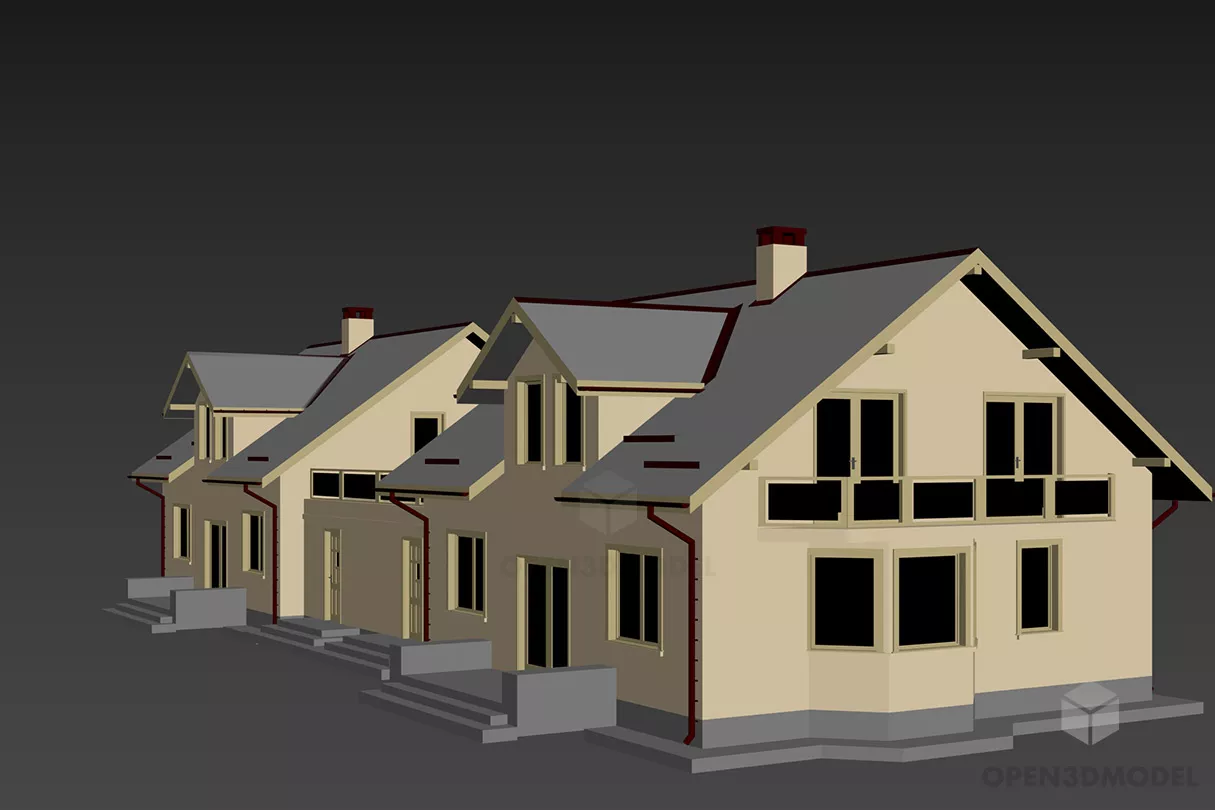 Roof House Country Building 3d model