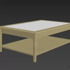 Rectangular Table Glass Top Material 3d model